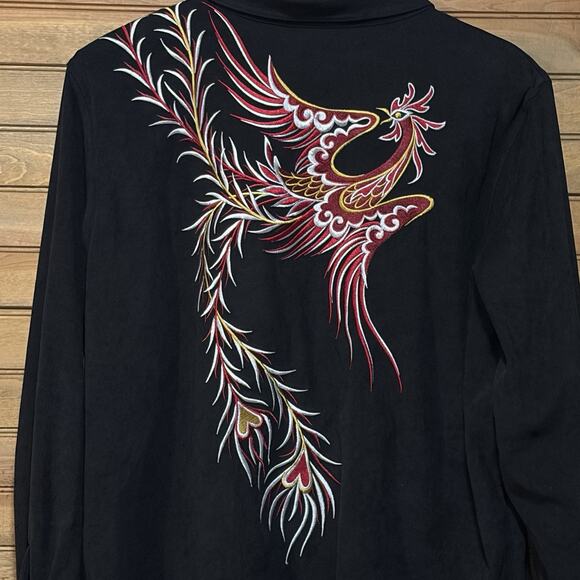 Bob Mackie Wearable Art Black Jacket Phoenix Bird Embroidered Size 2X - Picture 10 of 14